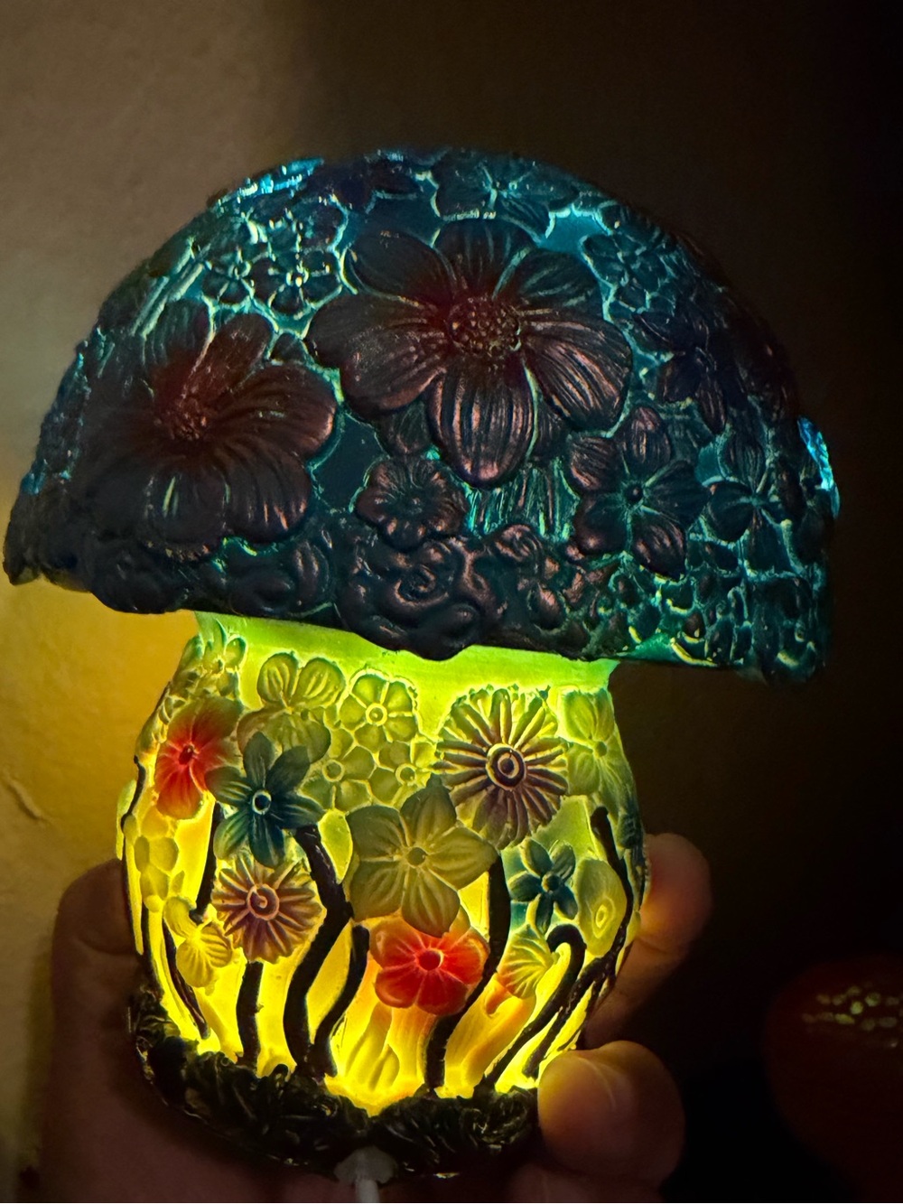 Floral Mushroom USB Night Light - Multicolor